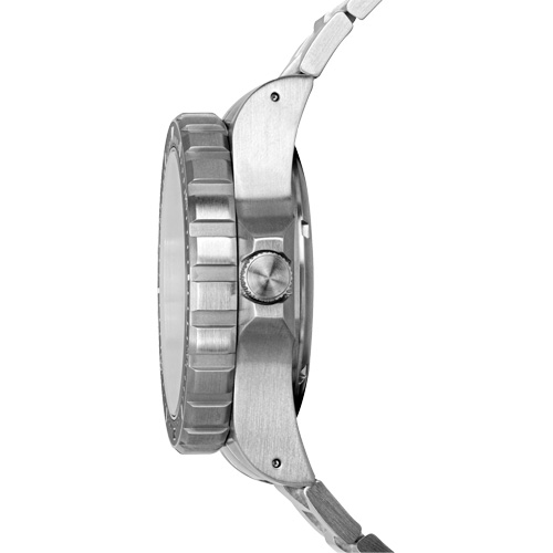 Tr&egrave;s grande montre automatique avec jour/date avec bracelet en acier inoxydable, Num&eacute;rique, &agrave; piles, 46 mm, Argent Dufferin Supply