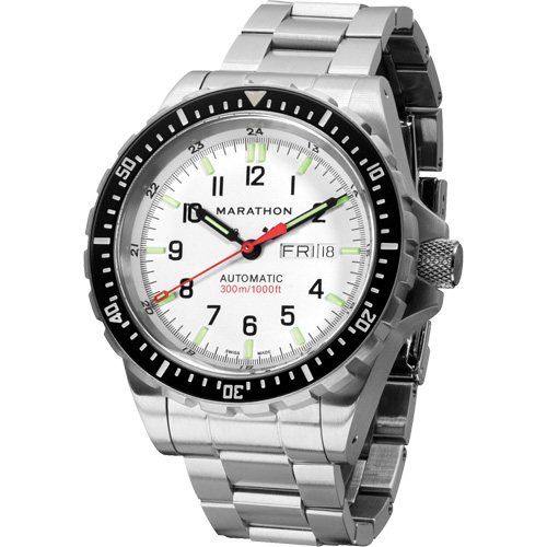 Tr&egrave;s grande montre automatique &eacute;dition arctique avec jour/date avec bracelet en acier inoxydable, Num&eacute;rique, &agrave; piles, 46 mm, Argent Dufferin Supply