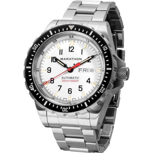 Tr&egrave;s grande montre automatique &eacute;dition arctique avec jour/date avec bracelet en acier inoxydable, Num&eacute;rique, &agrave; piles, 46 mm, Argent Dufferin Supply