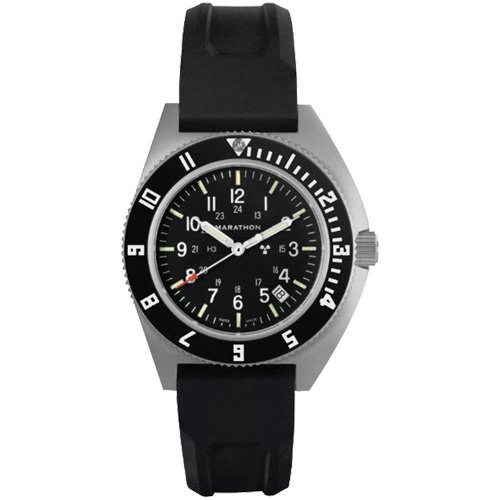 Steel Navigator with Date on Black 3-Piece Rubber Strap Kit, Digital, Battery Operated, 41 mm, Black Dufferin Supply