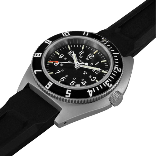 Steel Navigator with Date on Black 3-Piece Rubber Strap Kit, Digital, Battery Operated, 41 mm, Black Dufferin Supply