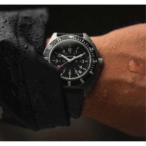 Steel Navigator with Date on Black 3-Piece Rubber Strap Kit, Digital, Battery Operated, 41 mm, Black Dufferin Supply