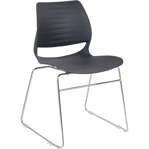 Chaises empilables, Polypropyl&egrave;ne, Hauteur 32", Capacit&eacute; 250 lb, Noir Dufferin Supply