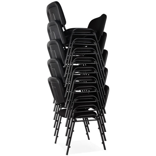 Chaises empilables, Tissu, Hauteur 32", Capacit&eacute; 250 lb, Noir Dufferin Supply
