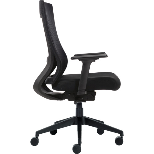 Chaise &agrave; dossier moyen avec m&eacute;canisme &agrave; basculement synchronis&eacute; &agrave; d&eacute;tection de poids , Mailles, Noir Dufferin Supply