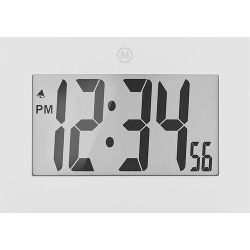 Large Frame Clock, Digital, Battery Operated, 9" W x 1" D x 6.5" H, White Dufferin Supply