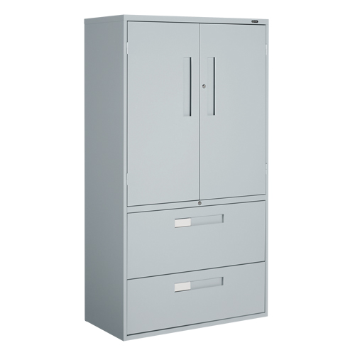 Multi-Stor Cabinet, Steel, 3 Shelves, 65-1/4" H x 36" W x 18" D, Grey Dufferin Supply