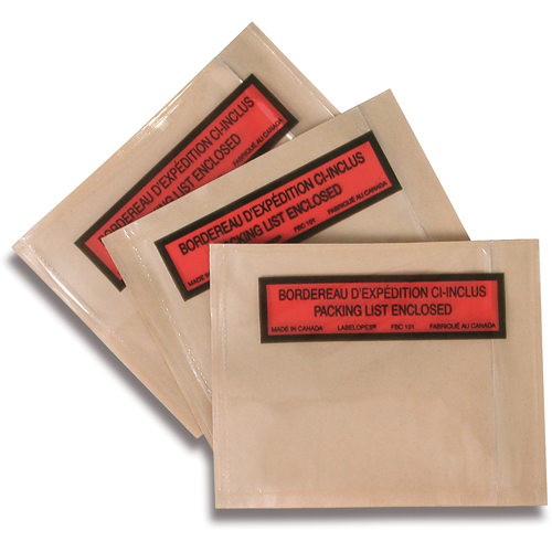 Pochettes pour bordereau d'exp&eacute;dition, 5-1/2" lo x 4-1/2" la Dufferin Supply