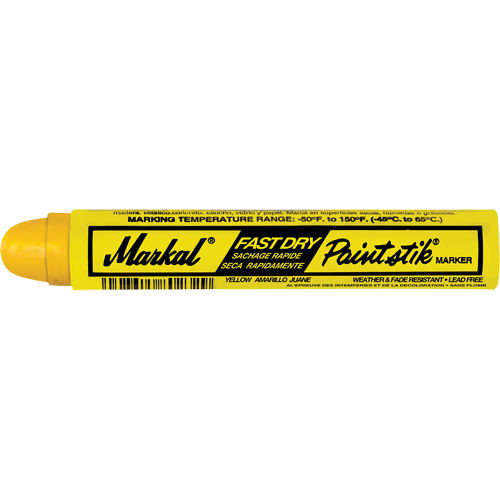 B&acirc;tons de peinture Paintstik &agrave; s&eacute;chage rapide 50° &agrave; 150°F, B&acirc;ton plein, Jaune Dufferin Supply