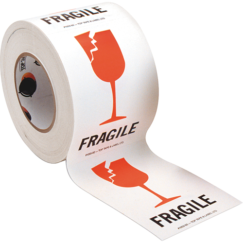 "Fragile" Special Handling Labels, 6" L x 4" W, Red on White Dufferin Supply
