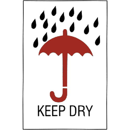 "Keep Dry" Special Handling Labels, 6" L x 4" W, Red on White Dufferin Supply