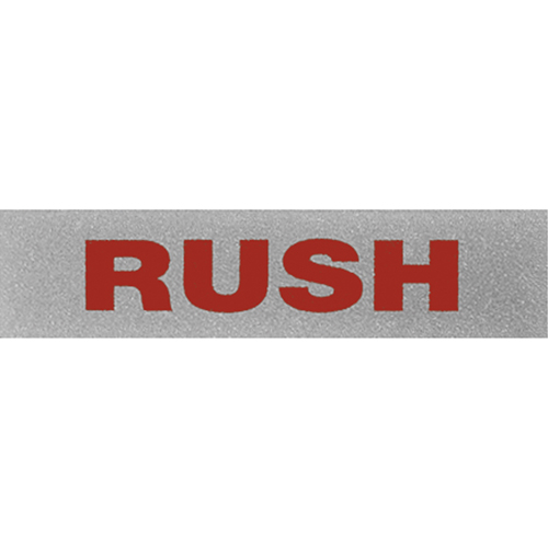 &eacute;tiquettes pour traitement sp&eacute;cial Rush, 5" lo x 2" la, Noir/rouge Dufferin Supply