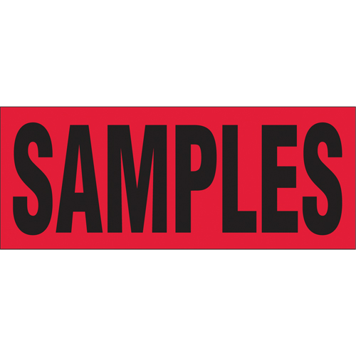 &eacute;tiquettes pour traitement sp&eacute;cial Samples, 5" lo x 2" la, Noir/rouge Dufferin Supply