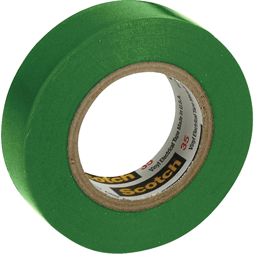 Rubans en vinyle pour codage en couleurs 35 Scotch, 12,7 mm (1/2") x 6,1 m (20'), Vert, 7 mils Dufferin Supply