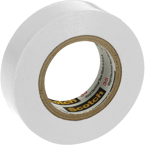 Rubans en vinyle pour codage en couleurs 35 Scotch, 12,7 mm (1/2") x 6,1 m (20'), Blanc, 7 mils Dufferin Supply