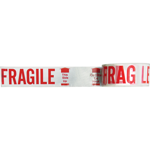 Ruban imprim&eacute; bilingue – Fragile ce c&ocirc;t&eacute; en haut, Rouge/blanc Dufferin Supply