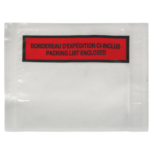 Packing List Envelope, 4-1/2" L x 5-1/2" W, Backloading Style Dufferin Supply