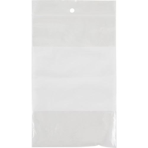 Sacs en poly avec espace inscriptible blanc, Refermable, 6" x 4", 2 mils Dufferin Supply