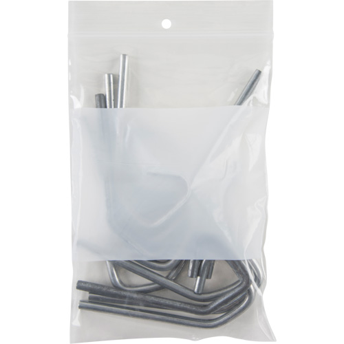 Sacs en poly avec espace inscriptible blanc, Refermable, 6" x 4", 2 mils Dufferin Supply