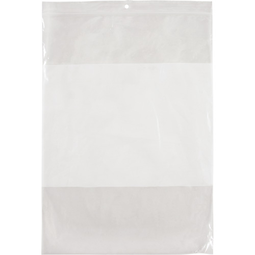 White Block Poly Bags, Reclosable, 12" x 9", 2 mils Dufferin Supply