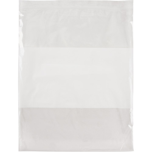 Sacs en poly avec espace inscriptible blanc, Refermable, 15" x 12", 2 mils Dufferin Supply