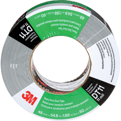 DT11 Heavy-Duty Duct Tape, 11 mils, Silver, 48 mm (2") x 55 m (180') Dufferin Supply