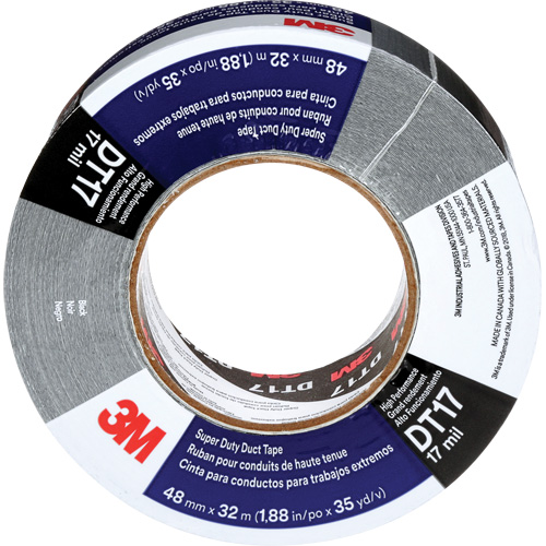 DT17 Super-Duty Duct Tape, 17 mils, Black, 48 mm (2") x 32 m (105') Dufferin Supply