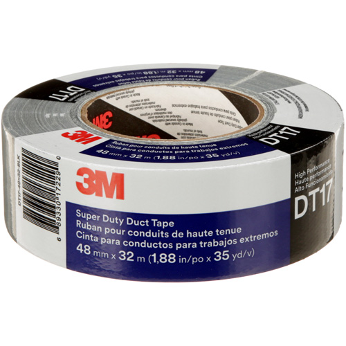 DT17 Super-Duty Duct Tape, 17 mils, Black, 48 mm (2") x 32 m (105') Dufferin Supply