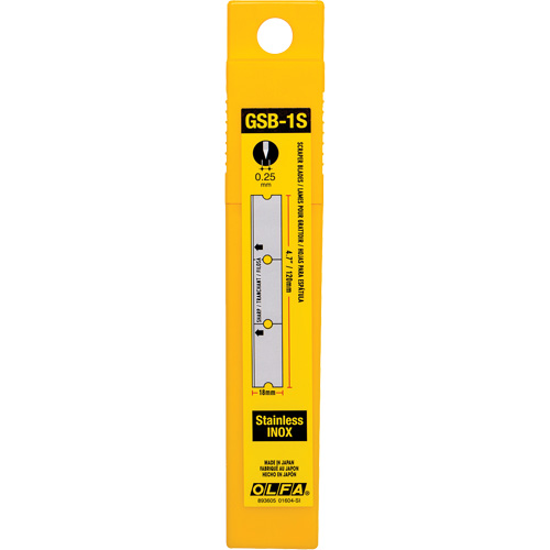 Glass Scraper Replacement Blades, Single Style Dufferin Supply