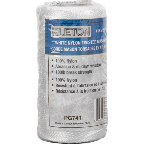 #18 Twisted Mason Rope, Nylon, 260' Dufferin Supply