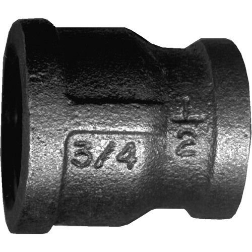 Female Reducing Pipe Coupling, Black Iron, 3/8" x 1/4" Dufferin Supply