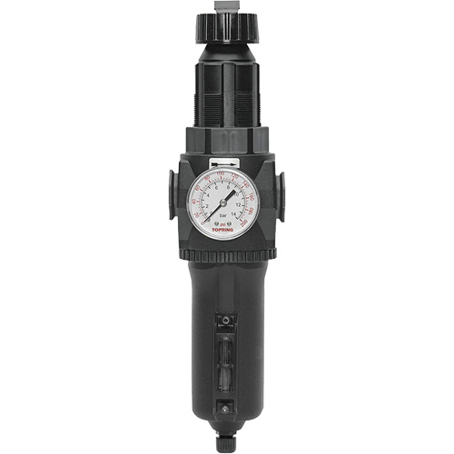 Filtre/r&eacute;gulateur drain manuel avec bol en m&eacute;tal et manom&egrave;tre Modulair 400, 1/2" NPT, 200 psi, Capacit&eacute; de 9,1 oz liq. Dufferin Supply