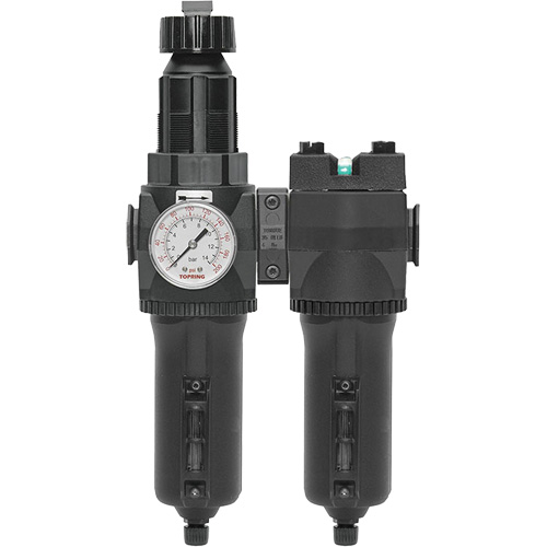 Filtre/r&eacute;gulateur + filtre coalescent drain manuel avec bol en m&eacute;tal Modulair 400, 1/4" NPT, 200 psi, Capacit&eacute; de 9,1 oz liq. Dufferin Supply