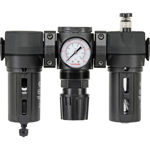 Filtre, d&eacute;tendeur & lubrificateur Modulair 200 avec drain manuel & bol standard, 3/8" NPTF Dufferin Supply