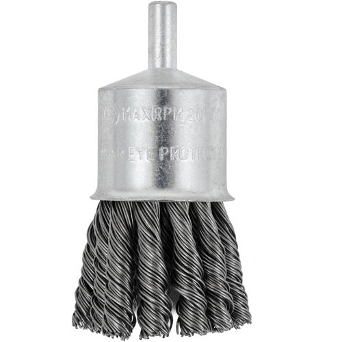 Brosse &agrave; embouts &agrave; fils nou&eacute;s torsad&eacute;s mont&eacute; sur mandrin, 1-1/8" dia. x 1/4" arbre Dufferin Supply