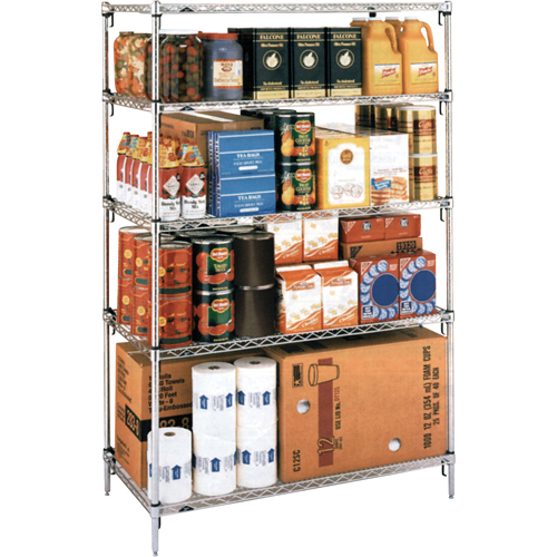 Super Adjustable Super Erecta Shelf&reg;, Add-On Kit, 5 Tiers, 36" W x 86-5/8" H x 24" D Dufferin Supply