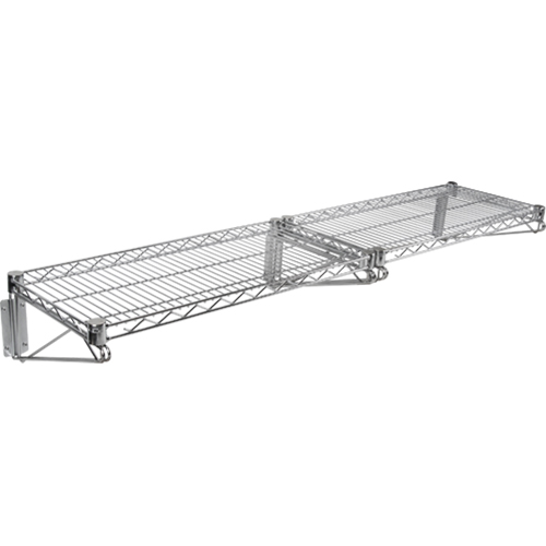 Wall Mount Wire Shelving Kit, Double Bracket, 200 lbs. Capacity, 14" D Dufferin Supply