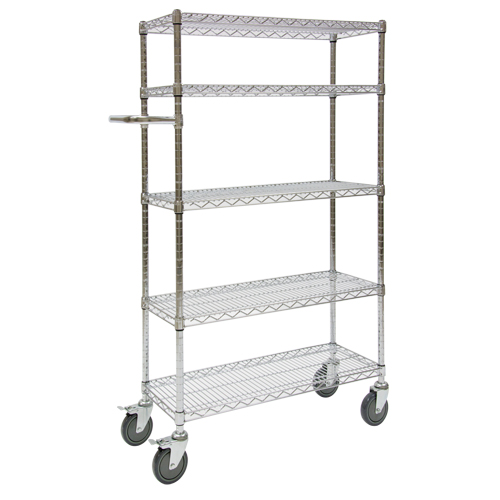 Push Cart, Chrome Plated, 30' x 60" x 14", 800 lbs. Capacity Dufferin Supply