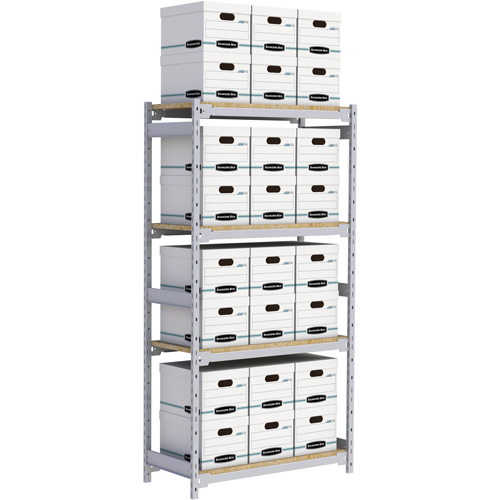 Wide Span Record Storage Shelving, Steel, 4 Shelves, 42" W x 18" D x 84" H Dufferin Supply