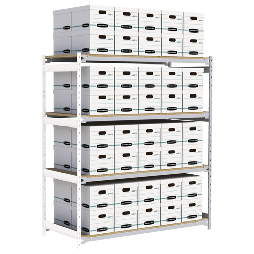 &eacute;tag&egrave;re-classeur de grande largeur, Acier, 4 Tablettes, 72" la x 32" p x 84" h, Ensemble Ajout Dufferin Supply
