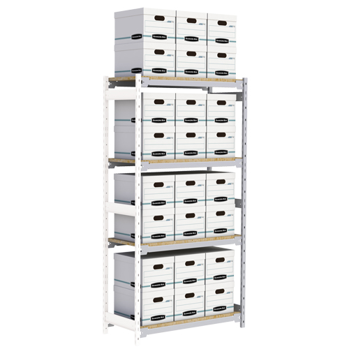 &eacute;tag&egrave;re-classeur de grande largeur, Acier, 4 Tablettes, 42" la x 18" p x 84" h, Ensemble Ajout Dufferin Supply