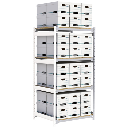 &eacute;tag&egrave;re-classeur de grande largeur, Acier, 4 Tablettes, 42" la x 32" p x 84" h, Ensemble Ajout Dufferin Supply