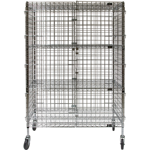 Security Cart, Chrome Plated, 48" x 69" x 24", 500 lbs. Capacity Dufferin Supply
