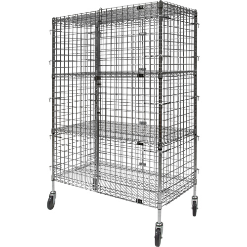 Security Cart, Chrome Plated, 48" x 69" x 24", 500 lbs. Capacity Dufferin Supply