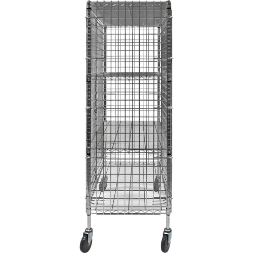 Security Cart, Chrome Plated, 48" x 69" x 24", 500 lbs. Capacity Dufferin Supply
