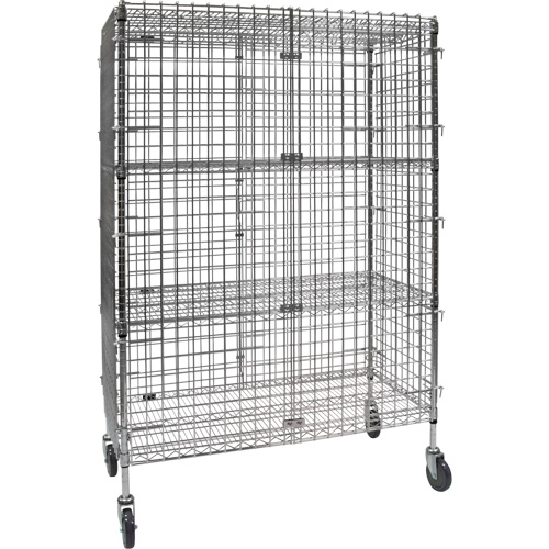 Security Cart, Chrome Plated, 48" x 69" x 24", 500 lbs. Capacity Dufferin Supply