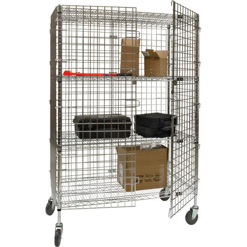 Security Cart, Chrome Plated, 60" x 69" x 24", 500 lbs. Capacity Dufferin Supply