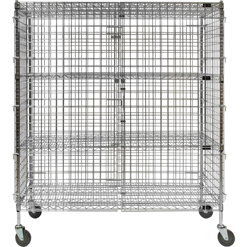 Security Cart, Chrome Plated, 60" x 69" x 24", 500 lbs. Capacity Dufferin Supply