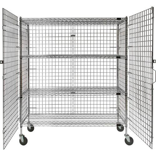 Security Cart, Chrome Plated, 60" x 69" x 24", 500 lbs. Capacity Dufferin Supply