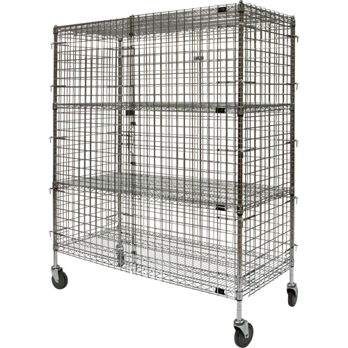 Security Cart, Chrome Plated, 60" x 69" x 24", 500 lbs. Capacity Dufferin Supply
